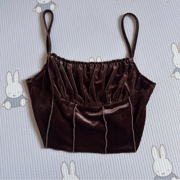 SHEIN brown velvet too corset style - Picture 1 of 4